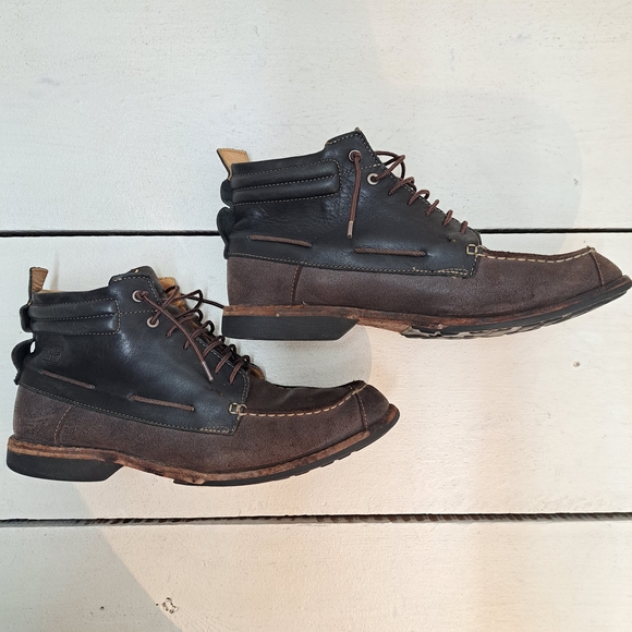 Timberland Men's Boots Brown Leather Lace Up Shoes Size 9.5 Wide - Picture 2 of 8